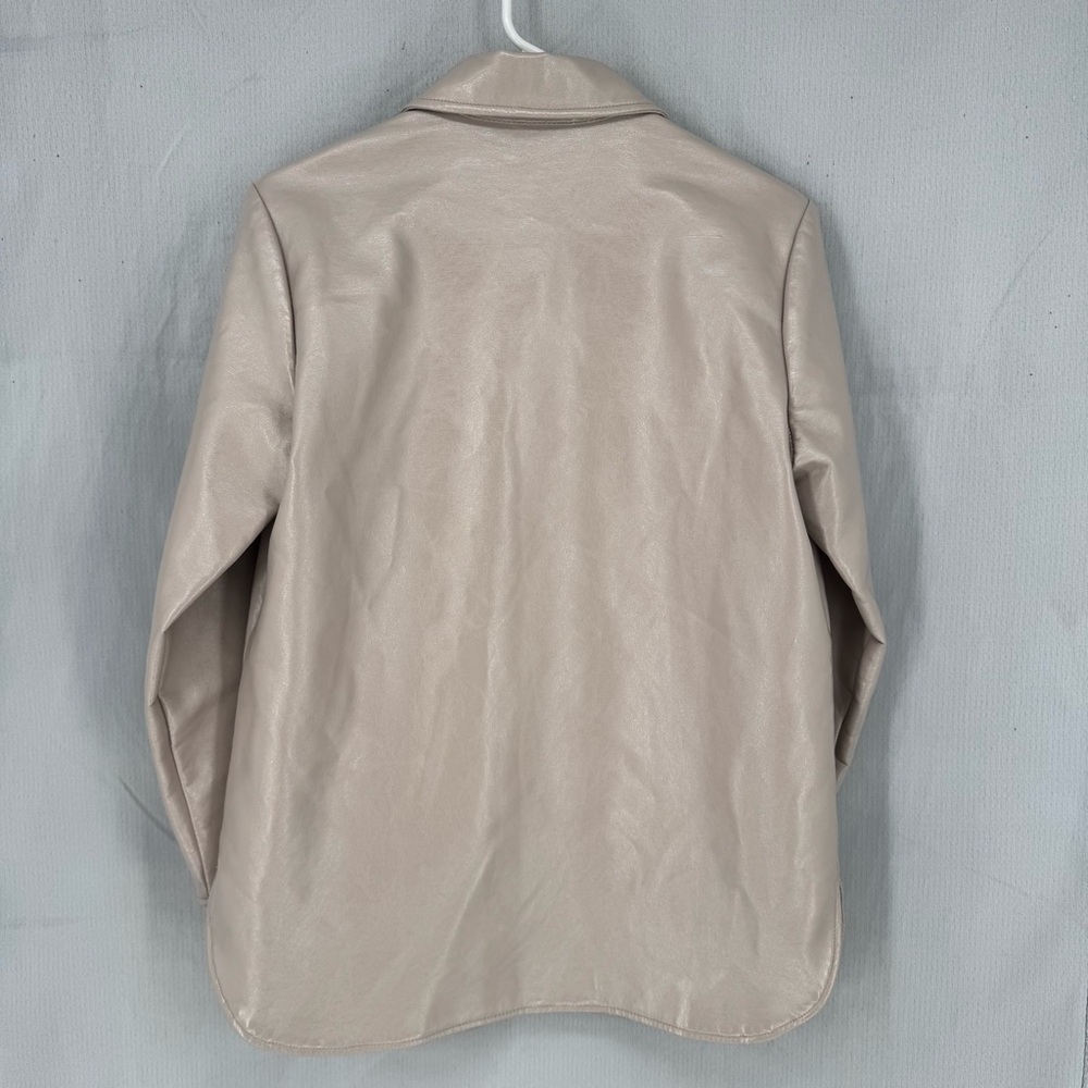 TOPSHOP Beige faux Leather minimalist  Normcore Scandi girl Jacket - Picture 2 of 7